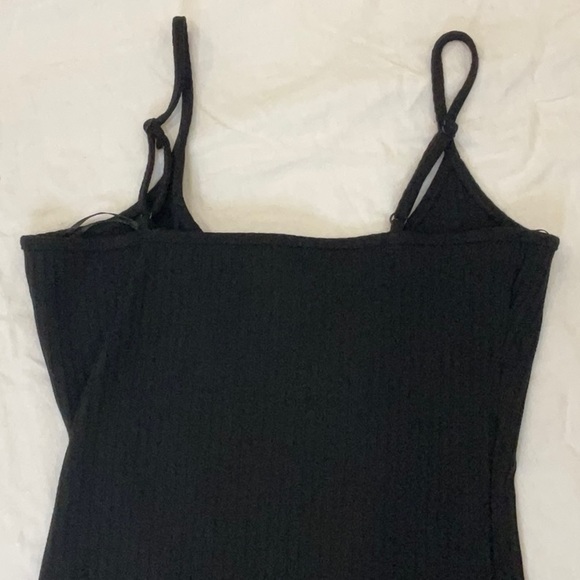 Streetwear Society|Black Spaghetti Strap|Ribbed Button Up|Long Dress | Size Sm - Picture 6 of 7